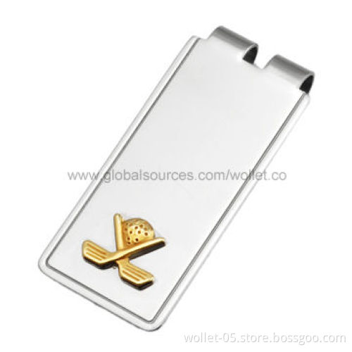 High-quality gold plated stainless steel money clip for promotional gifts